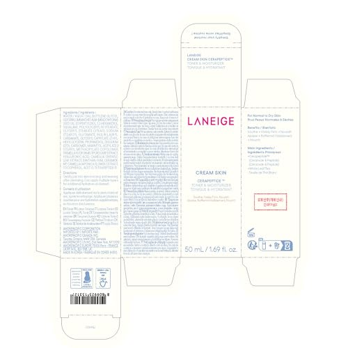 LANEIGE Cream Skin Refillable Toner & Moisturizer Mini: Korean Milky Toner 50 ml - beauty k-side