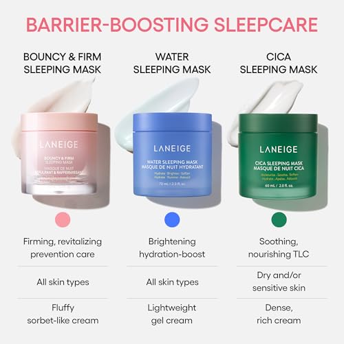 LANEIGE Bouncy and Firm Sleeping Mask: Revitalize, Smooth, Peony & Collagen Complex, Barrier-Boosting Hydration - beauty k-side