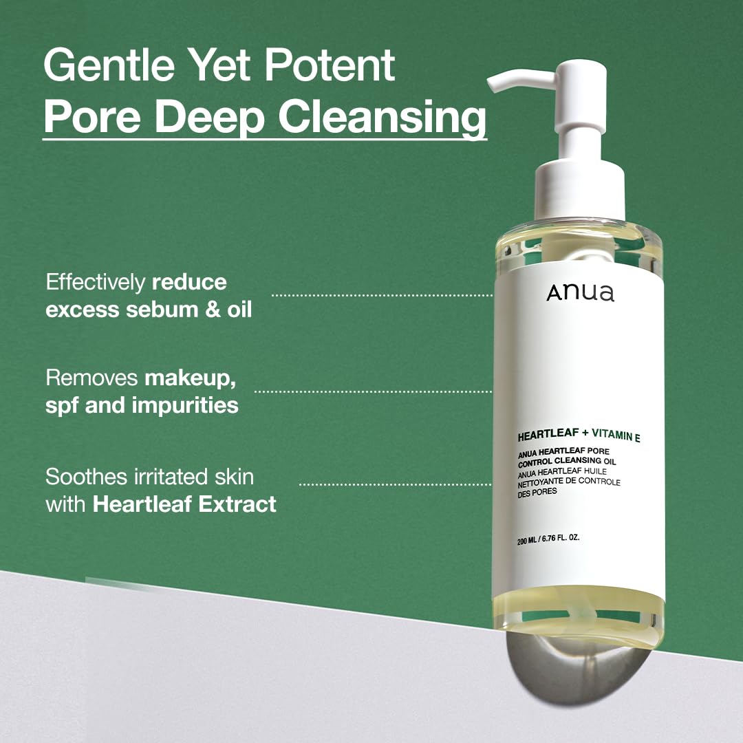 ANUA Heartleaf Pore Control Cleansing Oil Korean Facial Cleanser - beauty k-side