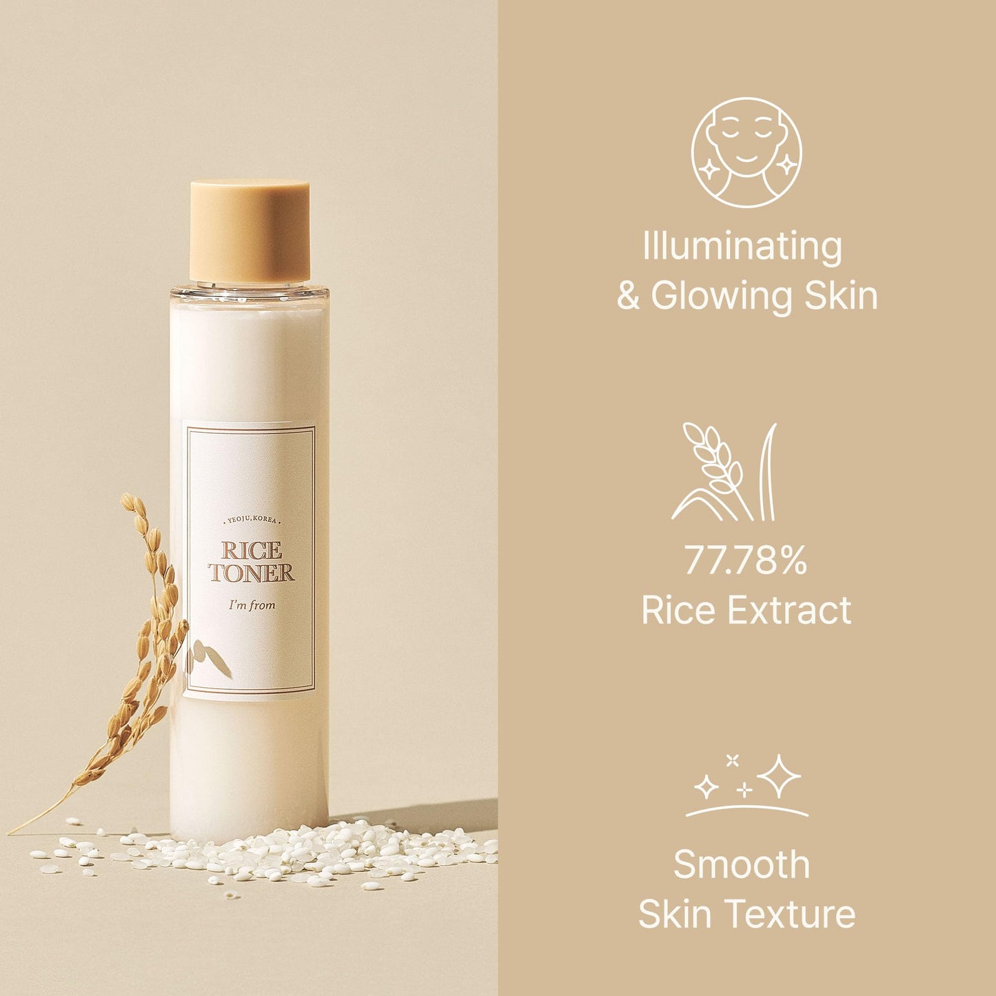 Rice Toner | Milky Toner for Glowing Skin, 77.78% Rice Extract from Korea - beauty k-side