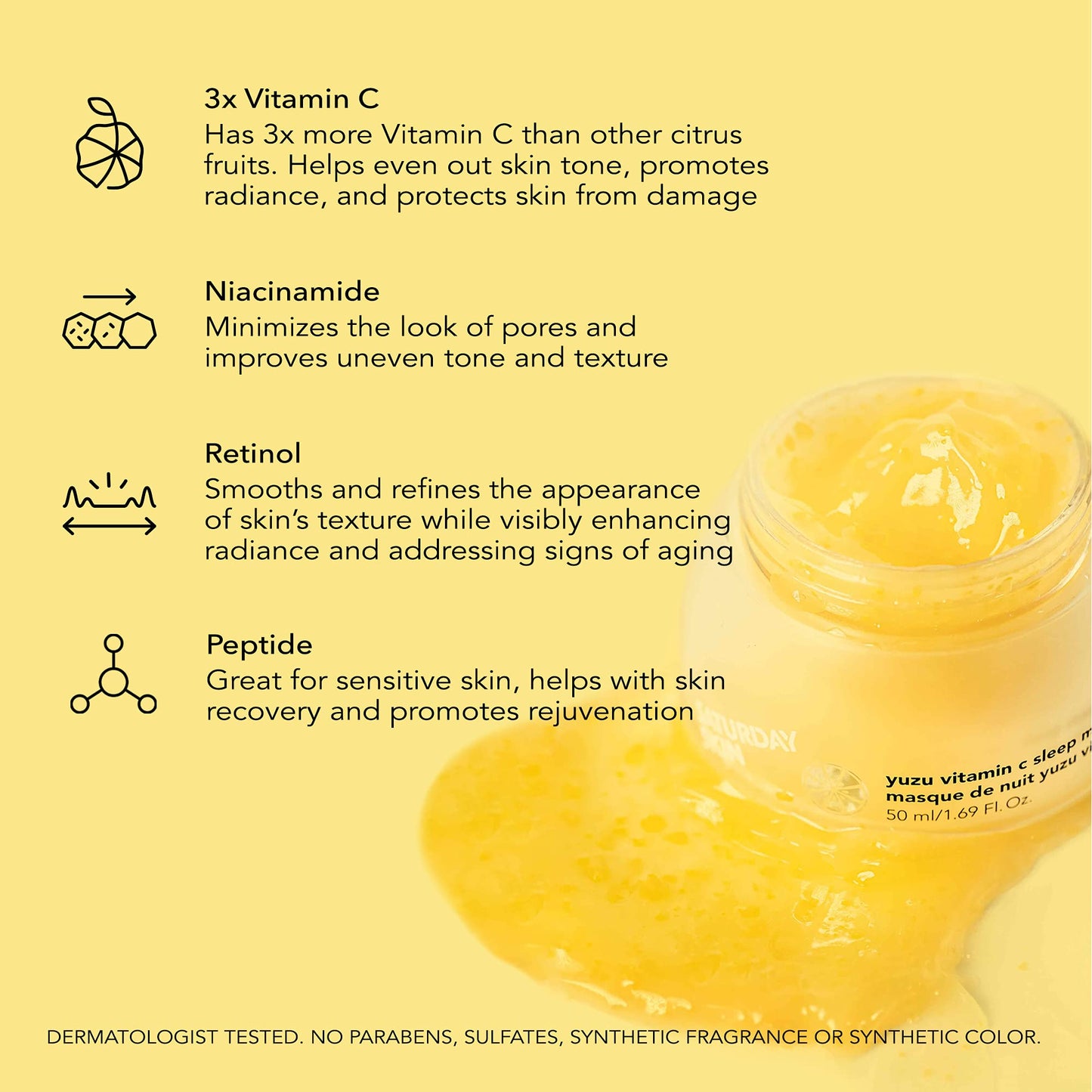 Overnight Face Mask_Saturday Skin Yuzu Vitamin C Sleep Mask_Korean skincare product - beauty k-side